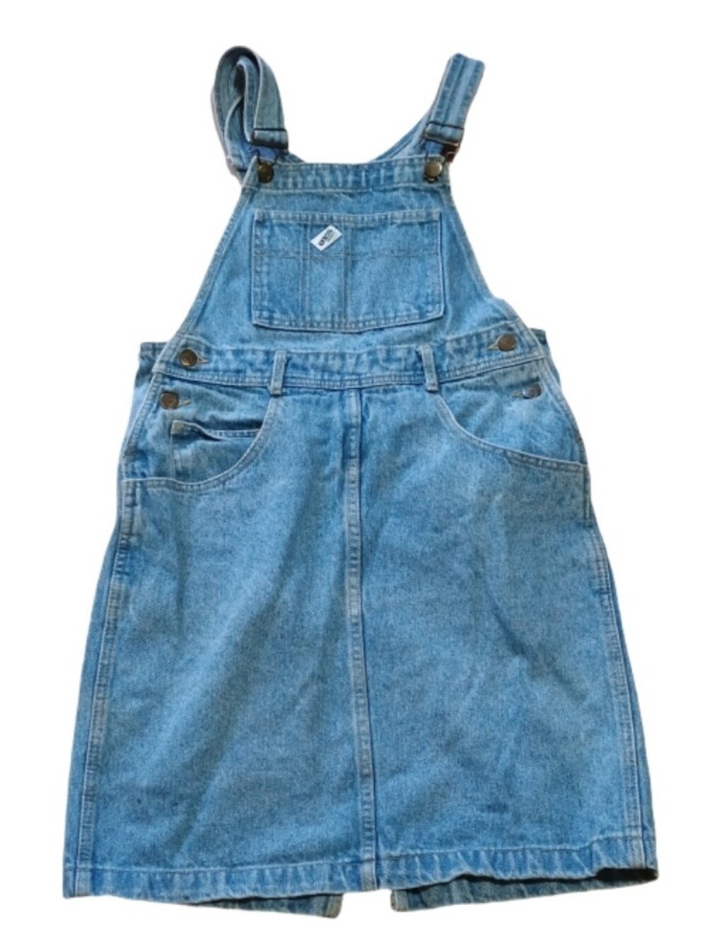 Vintage Guess Denim Overall Dress Women's Blue Jean Jumper Pinafore Mini Dress